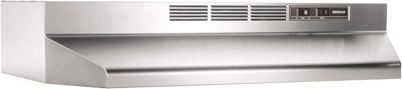 Photo 1 of Broan-NuTone 413004 Non-Ducted Ductless Range Hood with Lights Exhaust Fan for Under Cabinet, 30-Inch, Stainless Steel
