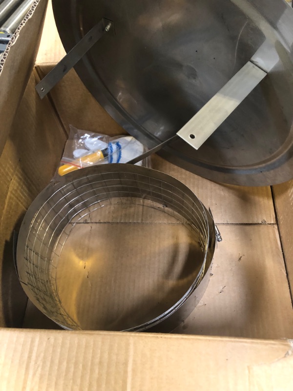 Photo 1 of 10 inch Round Chimney Cap Free Assembly,Cone Top Chimney Cap with Screen,Roof Rain Chimney Cover,Chimney Cap Galvanized Steel Fireplace Exhaust Cap Adjustable Roof Cap for Vent chimney cap with screen
