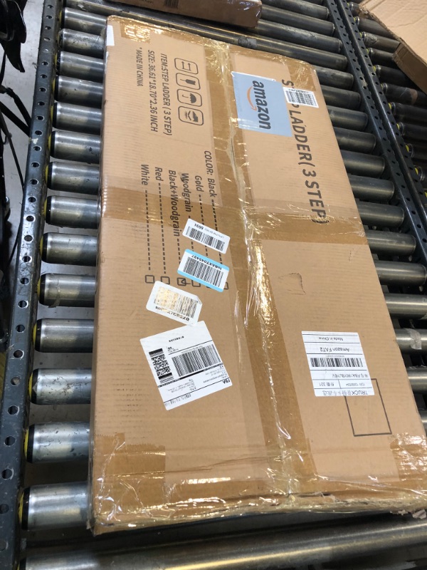 Photo 1 of Taranta 3 Step Ladder,Aluminum Lightweight Folding 3 Step Stool with Anti-Slip Wide Pedal, 330lbs Capacity Step Ladder for Household,Kitchen,Office - BlackWoodgrain