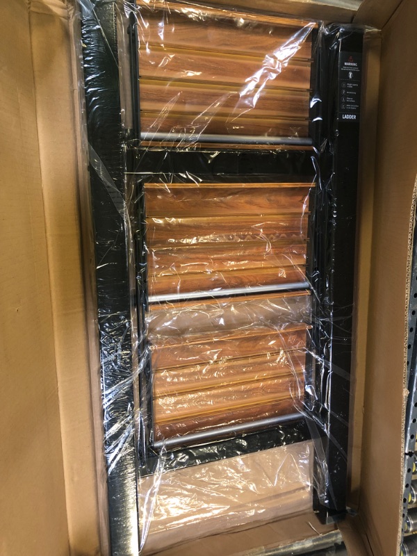 Photo 1 of Taranta 3 Step Ladder,Aluminum Lightweight Folding 3 Step Stool with Anti-Slip Wide Pedal, 330lbs Capacity Step Ladder for Household,Kitchen,Office - BlackWoodgrain