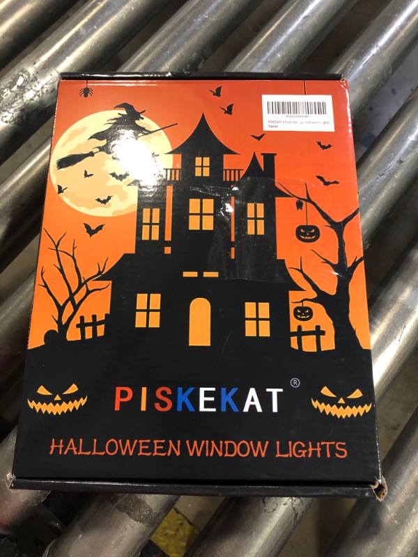 Photo 3 of PISKEKAT Halloween Decorations, 3 Pack Orange Pumpkin, White Ghost, Purple Bat Halloween Window Lights with Suction Cup & Hooks, Battery Operated Indoor Lights for Halloween Window Decorations