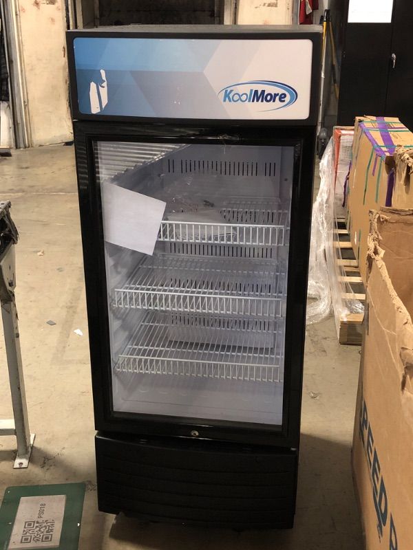 Photo 2 of KoolMore KM-MDR-1D-6C 6 Cu. Ft. Commercial One Glass Door Display Upright Beverage Refrigerator Cooler Merchandiser-22.8 in. x 21.4 in. x 52.7 in. [Black]
