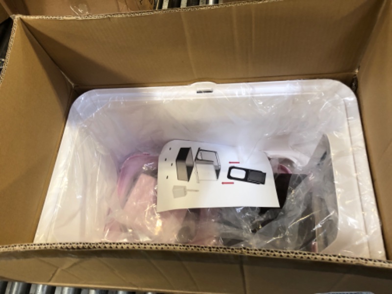 Photo 1 of RIZZARI Stainless Steel Cat Litter Box, Semi-Enclosed Litter Box with Raised Edges, Anti-Leakage & Odorless, Large Litter Box for Small to Large Sized Cats (Pink, 23.8" L*15.9" W*16.1" H)