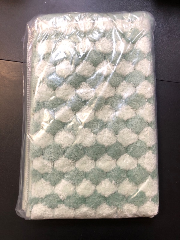 Photo 1 of 20" x 32" Plush Bath Mat - Green