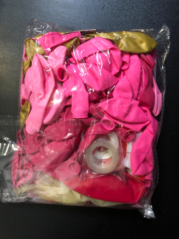 Photo 2 of 130 Pieces Pink and Gold Balloon Supplies