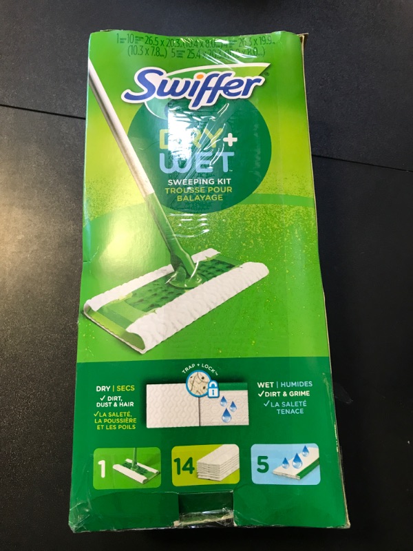 Photo 3 of *** FOR PARTS ONLY *** Swiffer Sweeper 2-in-1 Dry + Wet Floor Mopping and Sweeping Kit, Multi-Surface Kit for Floor Cleaning, Kit Includes 1 Sweeper,  Dry Sweeping Cloths, 5 Wet Mopping Cloths 1 Kit Mop *** FINAL SALE***