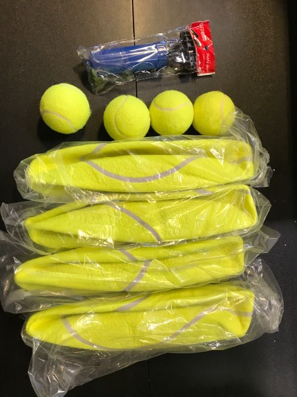 Photo 2 of Blueweenly 8 Pack Large Tennis Ball for Dogs 4 Pack 9.5" Giant Dog Tennis Ball with 4 Pack 2.5 Small Tennis Balls Interactive Pet Toys Ball Soccer Ball for Small Medium Large Dog