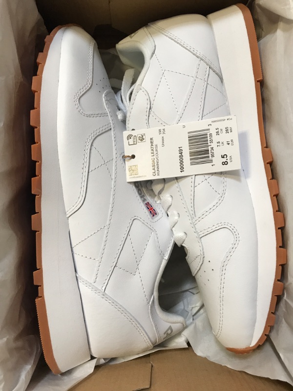 Photo 2 of Reebok Unisex Classic Leather Sneaker - FTWR White/Pure Grey/Gum - Size 10 Women/8.5 Men