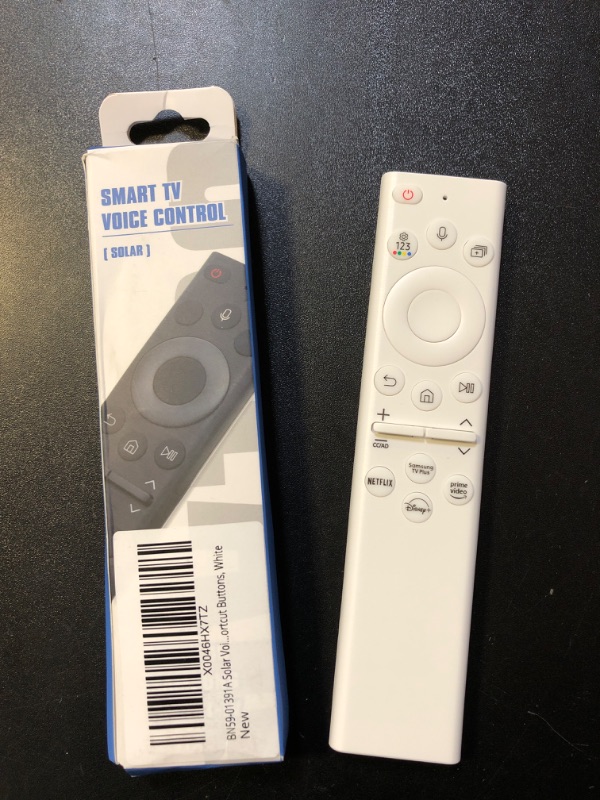 Photo 2 of BN59-01391A Solar Voice Remote Replacement for Samsung Frame TV Remote with Bluetooth Rechargeable Solar Cell, Compatible with Samsung 2021-2023 Neo LED Smart 4K Ultra HD TV, 4 Shortcut Buttons, White