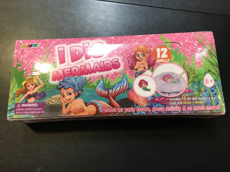 Photo 2 of 12-Pack Mermaid Discovery Set for Kids - Exciting Seashell Digging Adventure - Educational Princess Collection of Mystical Sea Life