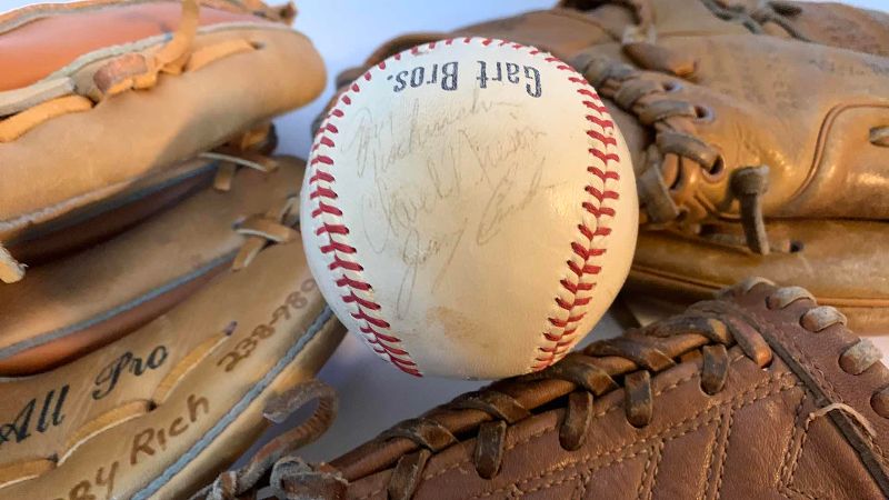 Photo 3 of 3-CHILDRENS BASEBALL GLOVES AND SIGNED DENVER BEARS BASEBALL