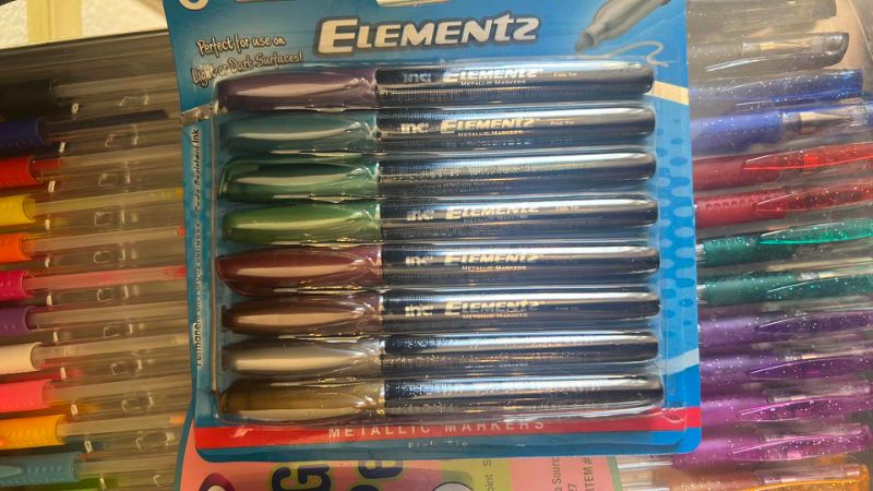 Photo 1 of 4 SETS OF COLORED GEL PENS WITH CARRYING CASE AND MARKERS