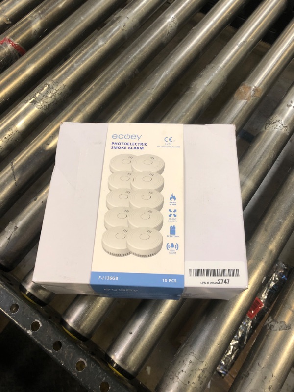 Photo 1 of Ecoey Detector, Smoke Alarm with Advanced Photoelectric Technology, Fire Alarm Smoke Detector with Test Button and Low Battery Reminder, Fire Alarm Used in Bedroom, Home, FJ136, 10 Packs