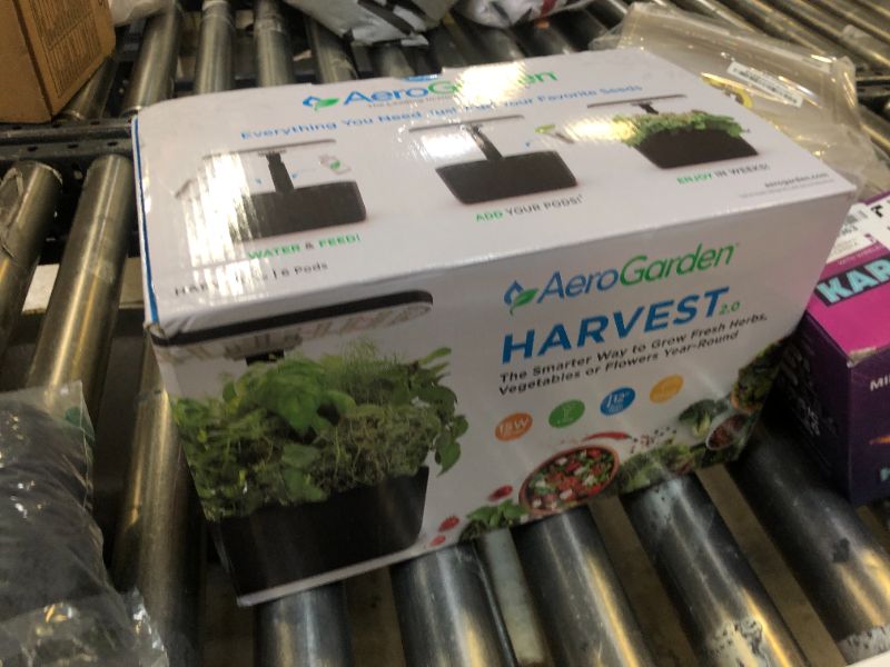 Photo 2 of AeroGarden Harvest 2.0, Indoor Garden Hydroponic System with LED Grow Light, Holds up to 6 AeroGarden Pods, Black