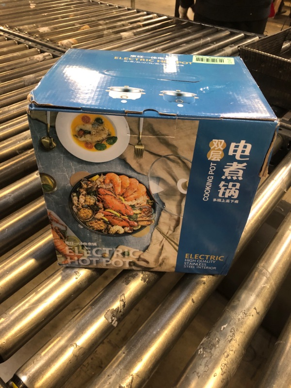 Photo 1 of Drizzle 3L Hot Pot Cooker Skillet Steamer - Multifunction Frying Pan 110V Non-Stick Grill Stir-fried Stewed Cookware Steak Noodle Ramen Shabu Shabu Pot - Home Office Party Kitchen Dorm Cooking White