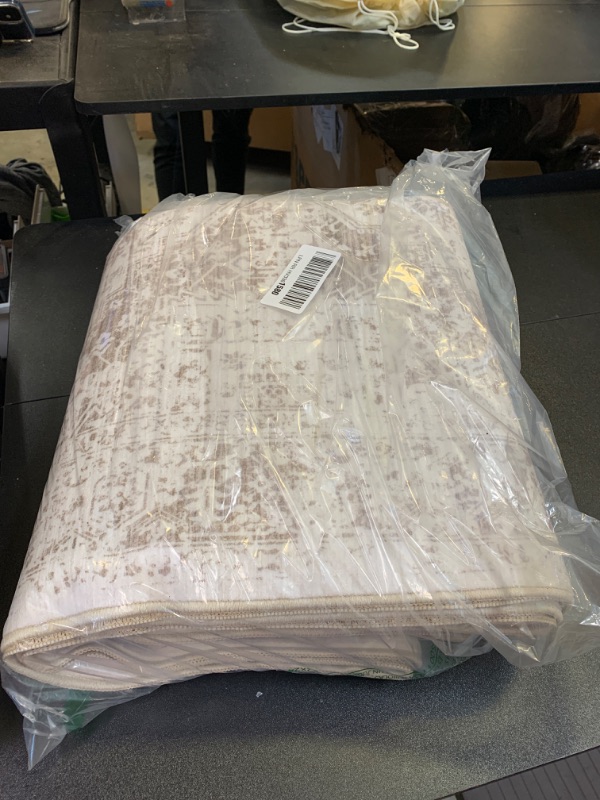 Photo 1 of EISUROM Hallway 2'6''x16' Runner Rug - Non-Slip Vintage Long Rug for Entryway Low-Pile Washable Medallion Runner for Hallway Waterproof Traditional runner Rug Indoor Thin Rug for Kitchen (Cream/Beige)