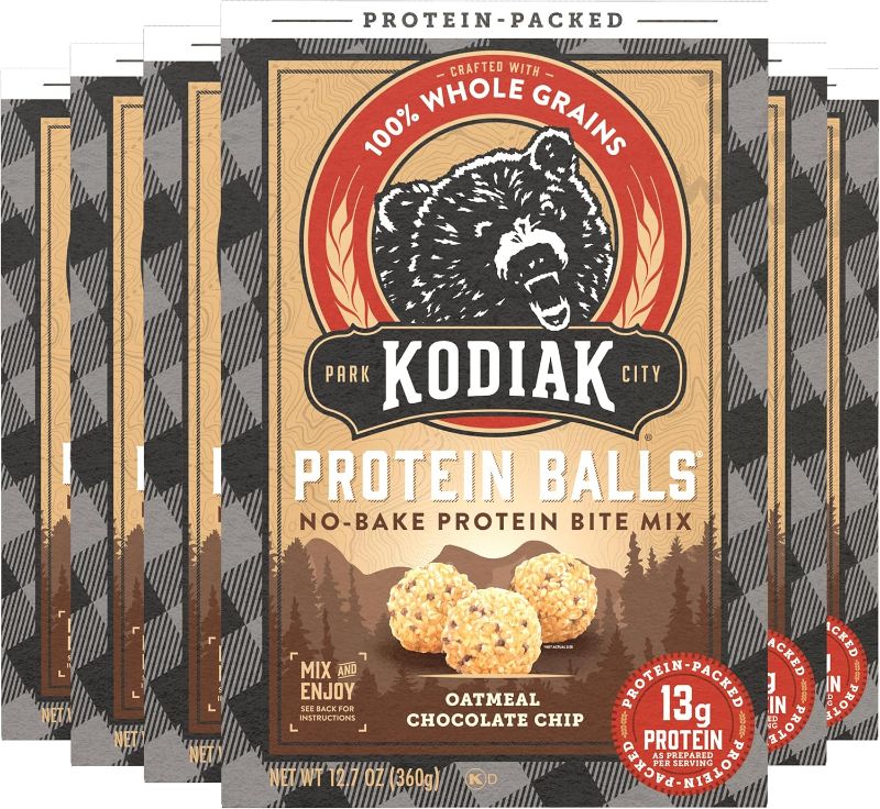 Photo 1 of 
Kodiak Cakes Oatmeal Protein Ball Mix, Chocolate Chip, High Protein, 100% Whole Grains, (Pack of 6)