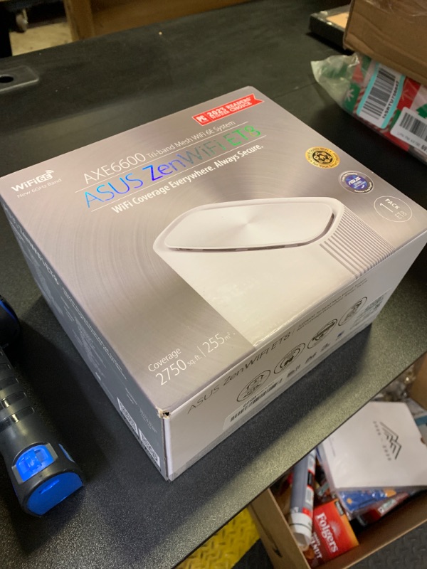 Photo 2 of ASUS ZenWiFi Whole-Home Tri-band Mesh WiFi 6E System (ET8 1PK), Coverage up to 2,750 sq.ft, 6600Mbps, new 6GHz band, AiMesh, Lifetime Free Internet Security, Parental Control, EasySetup, Instant Guard