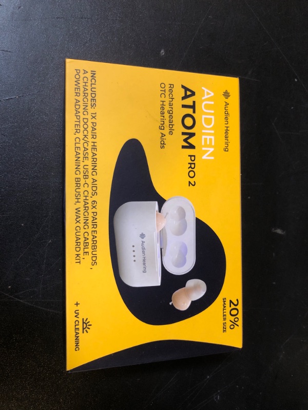 Photo 2 of Audien ATOM PRO 2 Wireless Rechargeable OTC Hearing Aid, Premium Comfort Design and Nearly Invisible