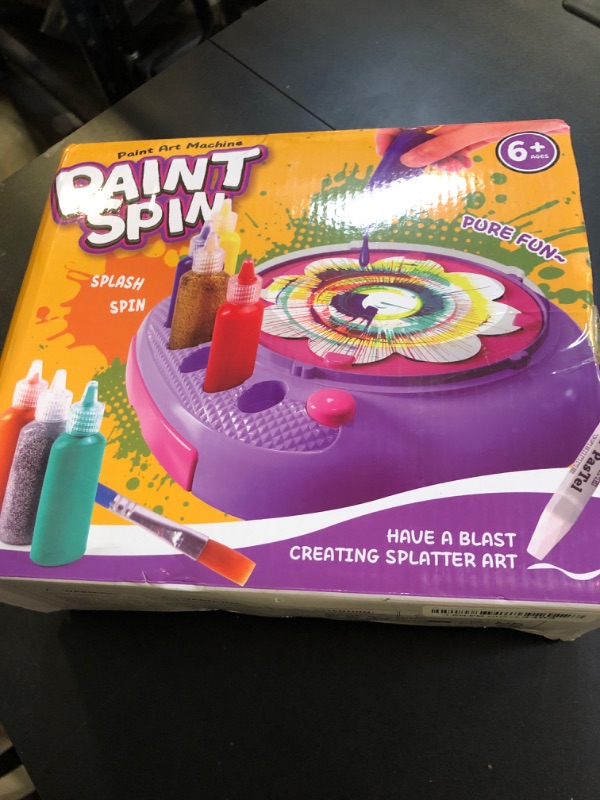 Photo 2 of Arts and Crafts for Kids Ages 4-8,Paint Spin Art Machine Kit,Art Craft Set for 6-9 Year Old,Cool Painting Spinner Toys Kits Set,Art Supplies Birthday Gifts for Boy Girl Ages 6 7 8 9 10 11 12 Blue