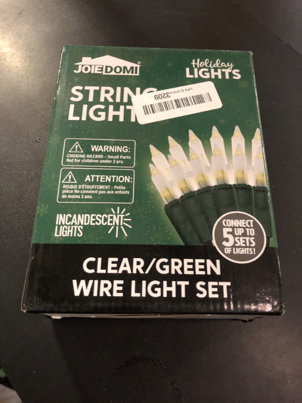 Photo 2 of 100 Counts Clear Green Wire Christmas Light Set of 2