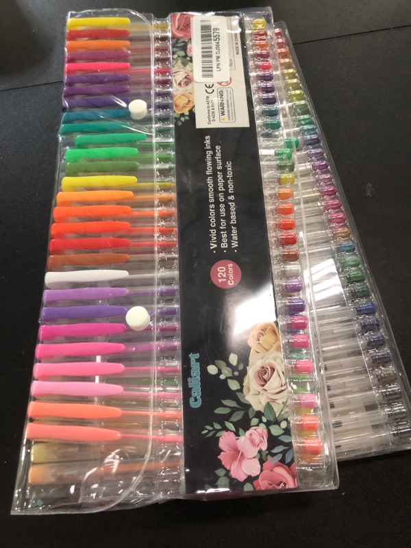 Photo 1 of 120 Color Gel Pens, 40% More Ink Fine Point Colored Pens, Neon Glitter Gel Pens for Adult Coloring Book, Drawing, Doodling, Scrapbook, Journaling, Sparkle Pen Gift for Kids