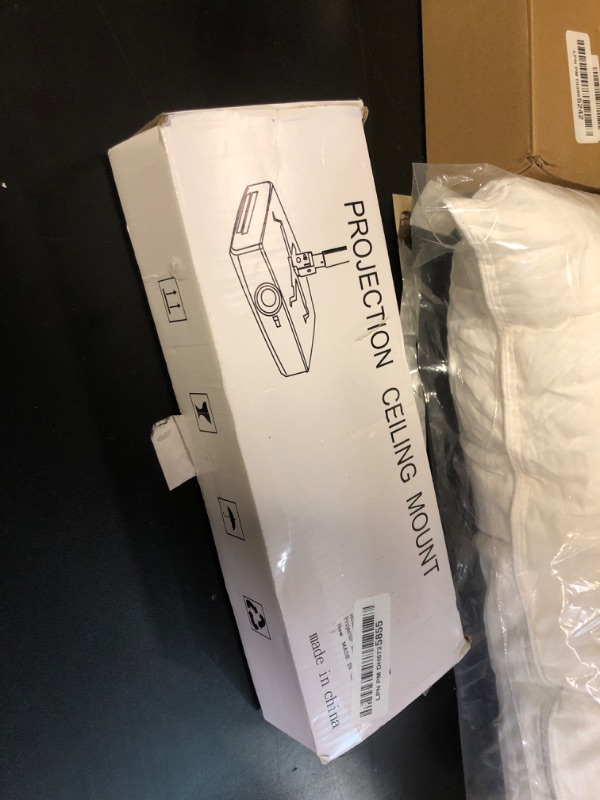 Photo 1 of Homcine Projector Ceiling/Wall Mount White, Low Profile Universal Projector Holder/Bracket/Hanger Kit with Extendable Arm, Adjustable Height Pole Drop Ceiling Quick Release for Epson Optoma Benq