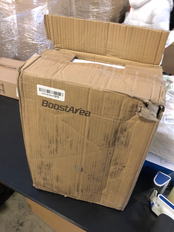 Photo 1 of BoostArea Torchiere Floor Lamp, 30W Super Bright LED Standing Lamp, Stepless Dimmable Pole Lamp with 3000K Lighting, Rotary Switch, 70 Inch Tall Metal Modern Floor Lamps for Living Room/Bedroom Black