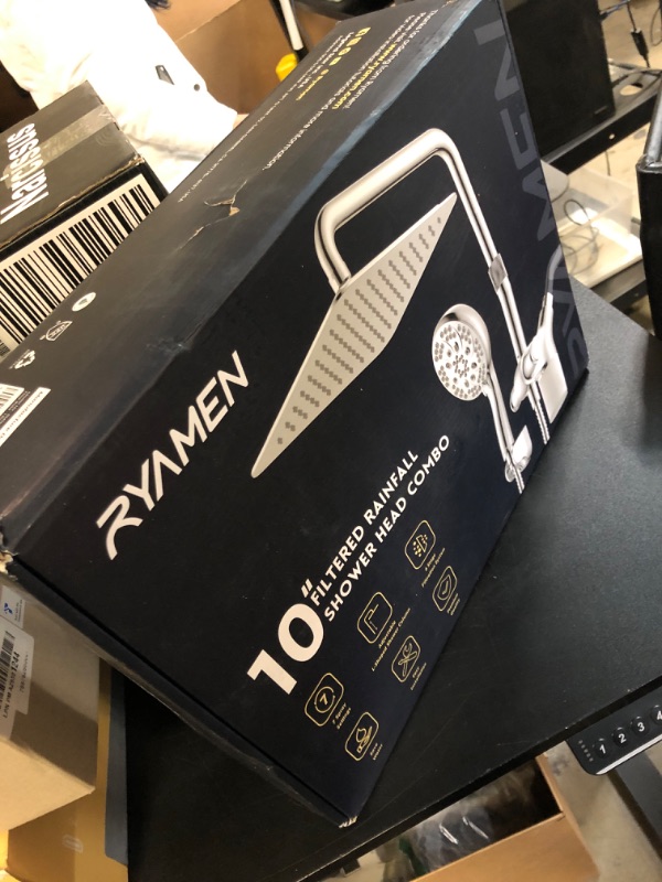 Photo 1 of Ryamen Upgraded Dual Shower Heads Combo, 10 inch Filtered Shower Head with Handheld, 3-Way Rain Shower Head with Filters, 7 Settings Handheld Spray, High Pressure, Height Adjustable (Silver)