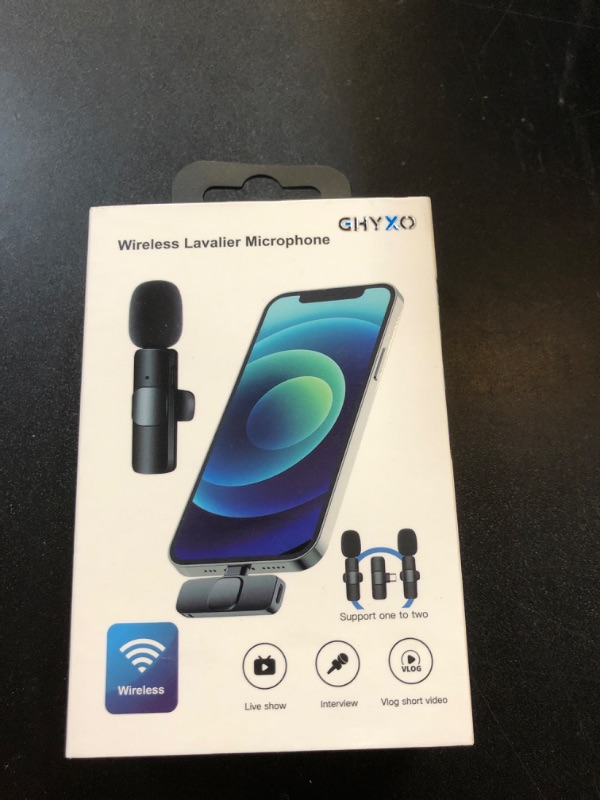 Photo 2 of GHYXO Lavalier Microphone with USB-C for iPhone15/Android/iPad, Mini Lav Mic, Noise Cancelling Wireless Lapel mic for Video Recording, Streaming, Vlogging, YouTube, TikTok, No Need Bluetooth