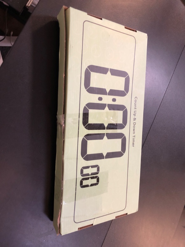 Photo 1 of Large Digital Wall Clock Large Display 17.2" Large Digital Timer with 9 Groups Timer Remote Control for Gym Classroom 10 Colors Available for LED Wall Clock with Temperature Date Week DST Dynamic RGB