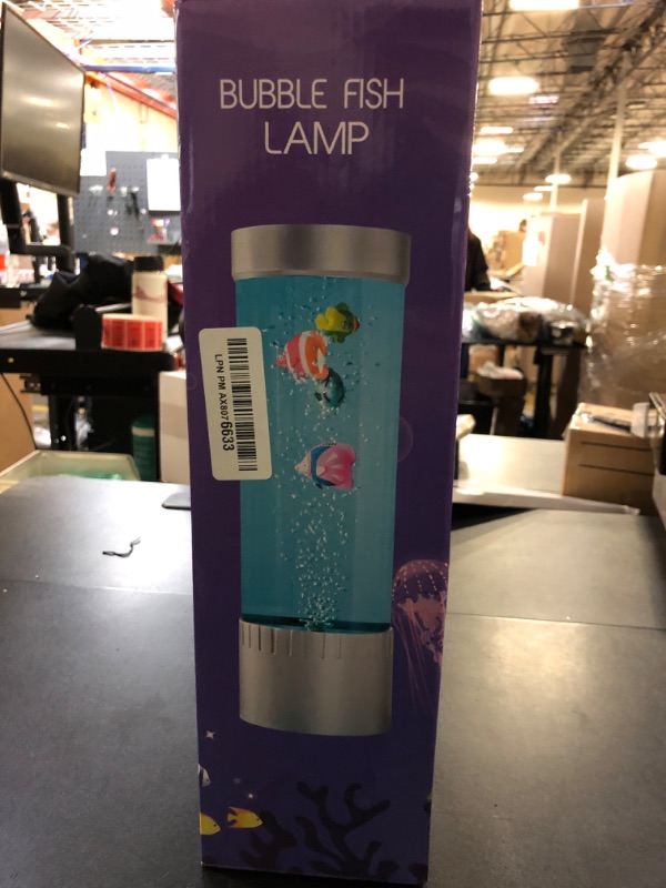 Photo 1 of Brewish Bubble Fish Lamp | Desktop Sensory LED Bubble Lamp | Color Changing Aquarium lamp | Artificial Fish Tank with Moving Fish, Sea Horse, Jellyfish | Gift for Kids, Adults, ADHD & Autism
