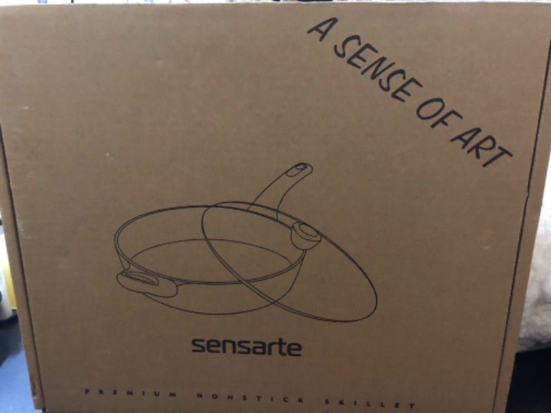 Photo 1 of SENSARTE Nonstick Frying Pan, 12 Inch Large Skillet Pan, Induction Cookware, 5Qt Non Stick Saute Pan, Non Toxic Deep Fry Pan, Added Plasma Diamond and Titanium Scratch Resistant, PFOA PFOS APEO Free