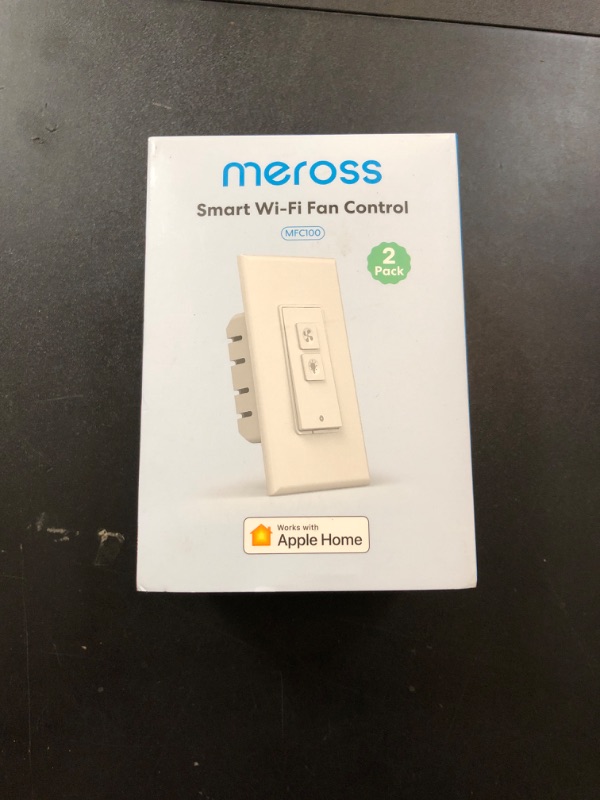 Photo 1 of meross Smart Ceiling Fan Control and Dimmer Switch, Supports Apple HomeKit, Alexa, Google & SmartThings, 2.4G Wi-Fi Fan and Light Switch Combo, 4 Fan Speed, Neutral Wire Needed, Single Pole, 2 Pack