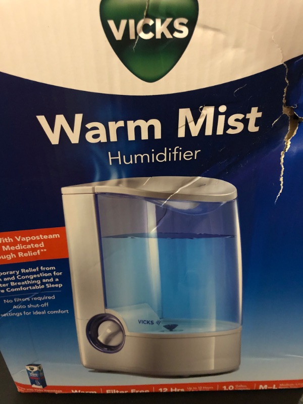 Photo 1 of Vicks Warm Mist Humidifier Small to Large Room Vaporizer for Baby