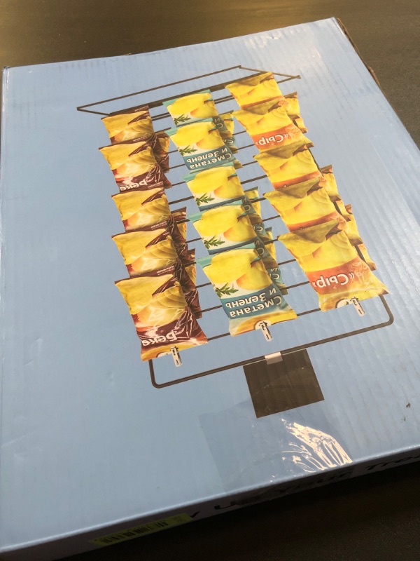 Photo 1 of dootiva Potato Chip Rack - Chip Display Rack for Bagged Snack - Concession Stand Supplies for Store Display - Metal Snack Display Stand with 60 Clips on Party and Retail for Chip?Candy?Cookie
