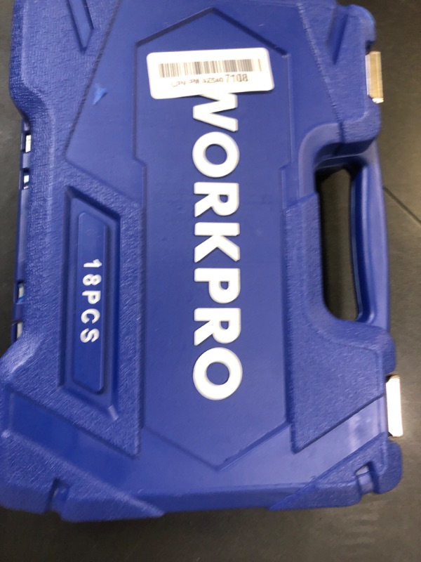 Photo 1 of WORKPRO 18-Pieces Drive Tool Accessory Set, Includes Socket Adapters, Socket Extension Bar, Swivel Universal Joints and Impact Coupler, 1/4", 3/8" & 1/2" Drive