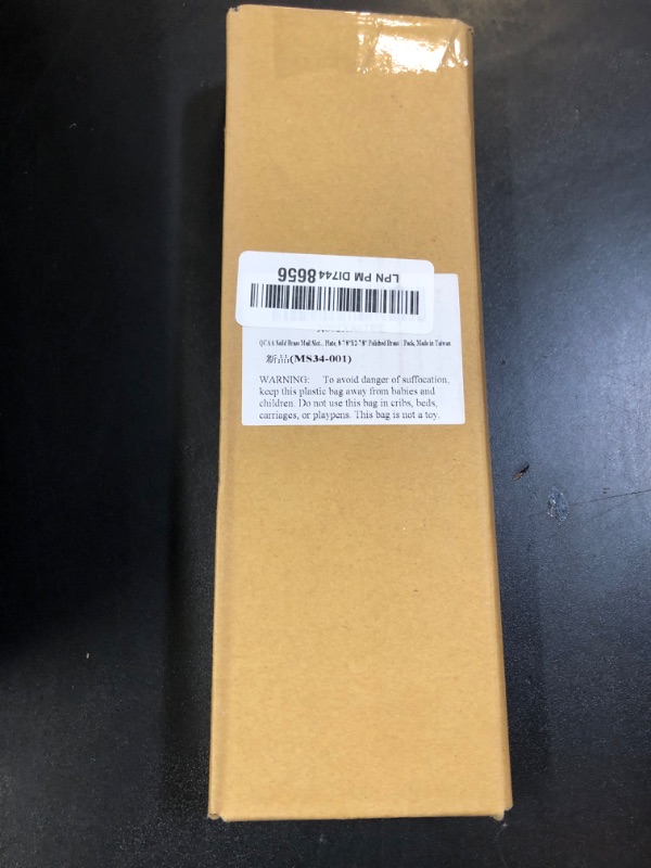 Photo 1 of QCAA Solid Brass Mail Slot, with Solid Brass Interior Frame and Solid Brass Back Plate, 8-7/8''X2-7/8", Polished Brass, 1 Pack, Made in Taiwan