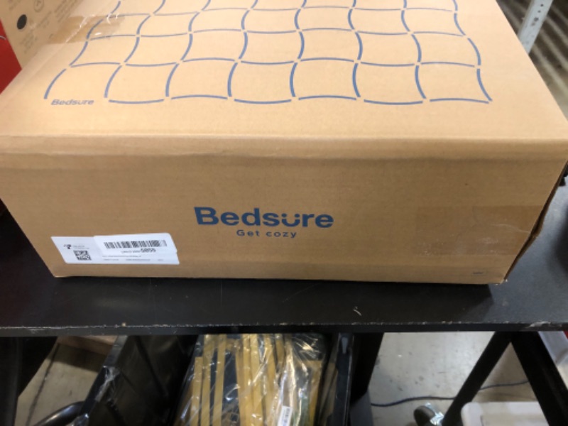 Photo 1 of Bedsure Full Size Comforter Sets - Bedding Sets Full 7 Pieces, Pintuck Bed in a Bag Grey Bed Set with Comforter, Sheets, Pillowcases & Shams