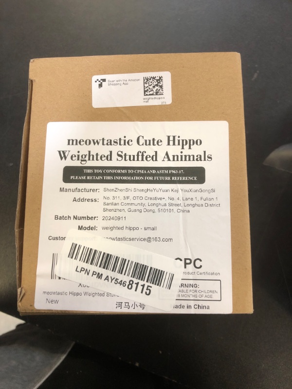 Photo 1 of meowtastic Hippo Weighted Stuffed Animals - 12 Inch 1.0 Pounds Weighted Plush Hippo Stuffed Animals - Small Stuffed Hippo Weighted Plush Pillow - Cute Plush Toys Gifts for Kids & Adults (12" 1.0 lbs)