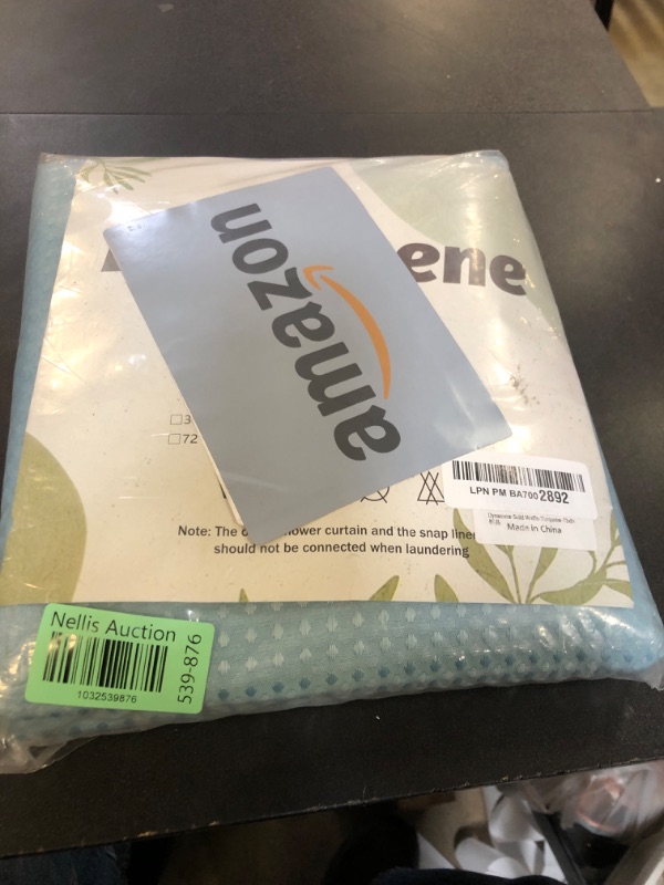 Photo 1 of Dynamene Extra Long Shower Curtain,84 Inch Long Waffle Weave Weighted Thick Cloth Bathroom Shower Curtain, Neutral Heavy Duty Hotel Bath Curtain Set with 12 Plastic Hooks,72x84,Teal