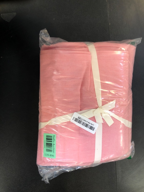 Photo 1 of BESTOUCH Duvet Cover Set 100% Washed Cotton Linen Feel Super Soft Comfortable Chic Lightweight 3 PCs Home Bedding Set Solid Red Pink Queen