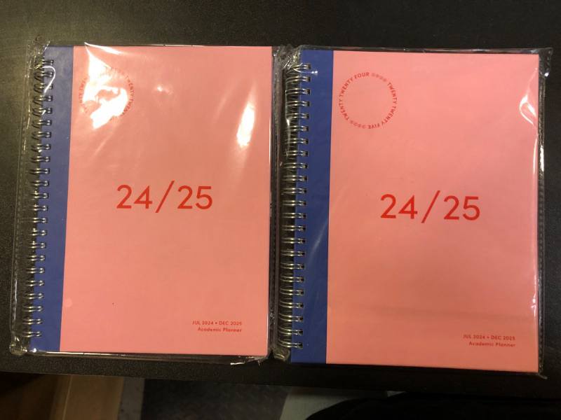 Photo 2 of 2 Books of Riley's Planner 2024-2025 Academic Year, 18-Month Simple Weekly Planner - Streamlined Weekly & Monthly Agenda Planner, Sturdy Cover, Notes Pages, Twin-Wire Binding (8 x 6 inch, Pink)