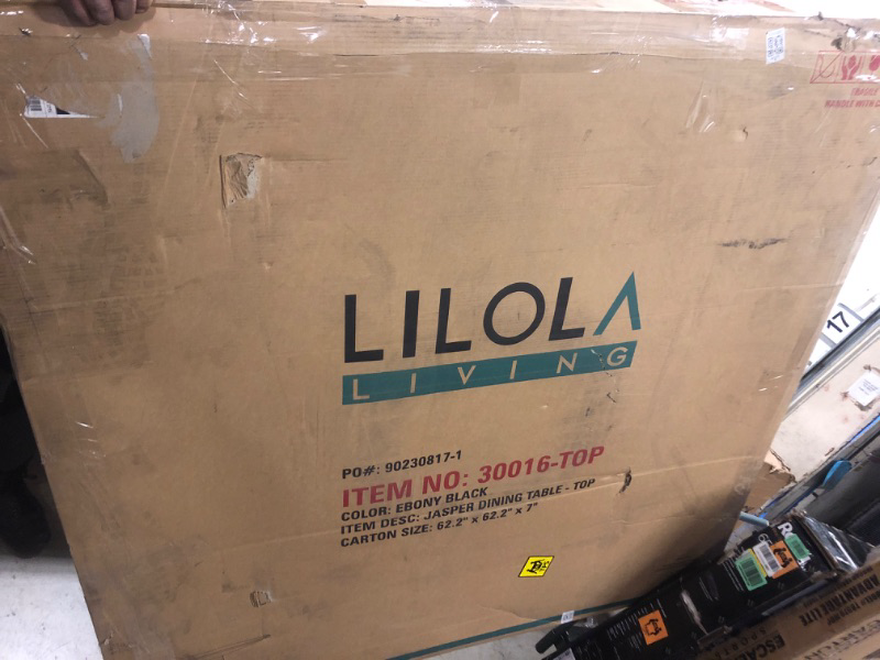 Photo 3 of ***BOX 1 OF 2, FOR PARTS ONLY, TOP ONLY*** LILOLA LIVING Jasper Ebony Black 47" W Contemporary Round Dining Table