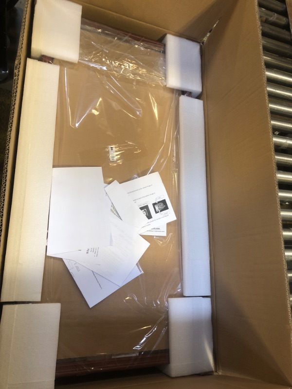 Photo 1 of DisplayGifts Toy Minifigures Miniatures Display Case Frame Wall Cabinet Stand 200 Toys Dust Protection Mahogany Finish