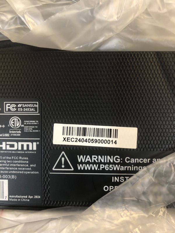 Photo 1 of SANSUI Monitor 24 inch 100Hz IPS 1080P Computer Monitor HDMI VGA HDR Tilt Adjustable/VESA Compatible