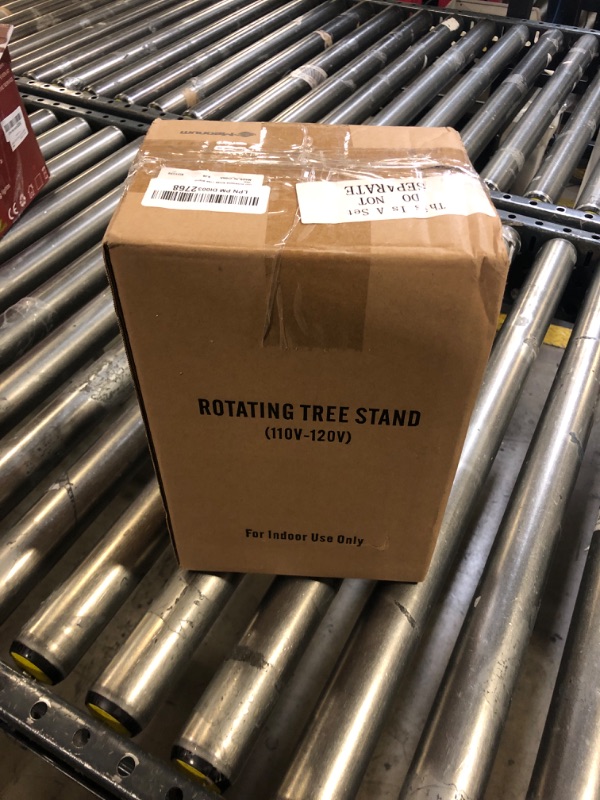 Photo 1 of Rotating Christmas Tree Stand with Foot Switch, Hold Up to 7.5FT Artificial Christmas Tree Stand with 3 Built in Electrical Outlets, Rotating Christmas Tree Stand Spinner for Christmas Decorations