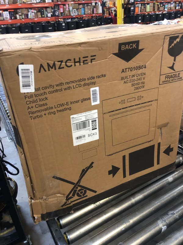 Photo 1 of AMZCHEF Single Wall Oven 24" Built-in Electric Ovens with 11 Functions, 8 Automatic Recipes, 2800W, 240V, 2.5Cu.f Convection Wall Oven in Stainless Steel, Touch Control, Timer, Safety Lock,Upgraded