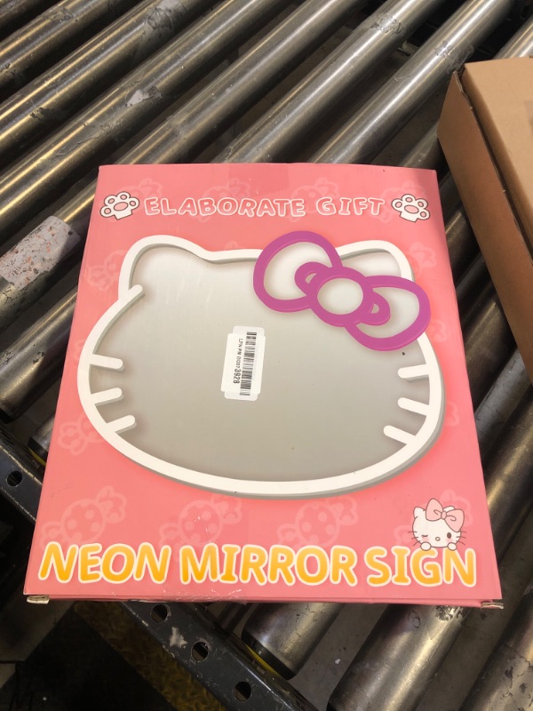 Photo 1 of MCJSGSP Anime Hello Kit Mirror with Light Neon Signs for Wall Decor, Neon Mirror with Dimmable for Teen Girl Gift?Makeup Mirror neon Sign Room Decor (14.6 * 12.2 inch)