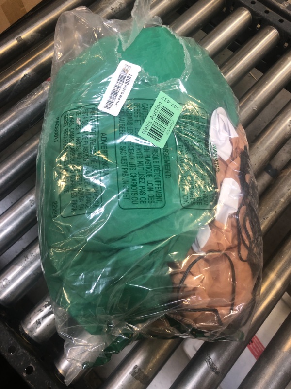 Photo 1 of 8 Ft Christmas Inflatable Gingerbread Man Ride on Dinosaur with Gift Box Outdoor Decoration Built-in LED Lights, Blow up Christmas Yard Decoration for Party Lawn Holiday Garden Decor Outside